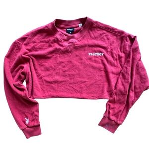 PACSUN | Red PLAYBOY crop sweatshirt | SIZE MEDIUM |
